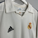 2001/02 REAL MADRID HIERRO #4 C/L HOME SHIRT (M) ADIDAS