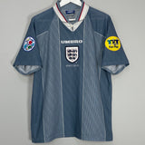 1996/97 ENGLAND SHEARER #9 AWAY SHIRT (L) UMBRO