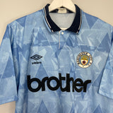 1989/91 MANCHESTER CITY HOME SHIRT (L) UMBRO