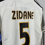 2003/04 REAL MADRID ZIDANE #5 L/S C/L HOME SHIRT (M) ADIDAS