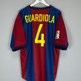 1998/00 BARCELONA GUARDIOLA #4 HOME SHIRT (XL) NIKE