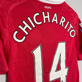 2010/11 MANCHESTER UNITED CHICHARITO #14 *MATCH ISSUE* HOME SHIRT (M) NIKE