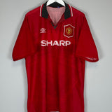 1994/96 MANCHESTER UNITED CANTONA #7 HOME SHIRT (XXL) UMBRO