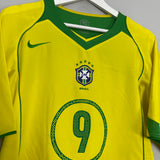 2004/06 BRAZIL RONALDO #9 HOME SHIRT (L) NIKE