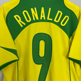 2004/06 BRAZIL RONALDO #9 HOME SHIRT (L) NIKE