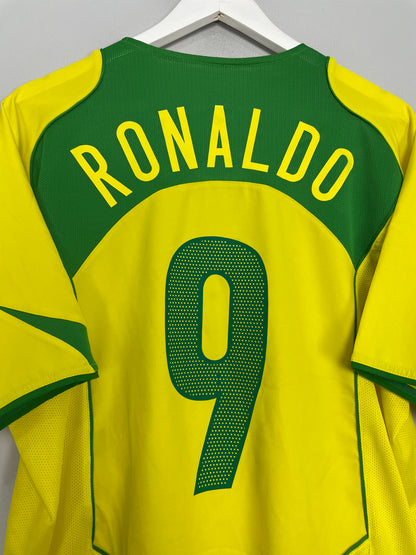 2004/06 BRAZIL RONALDO #9 HOME SHIRT (L) NIKE