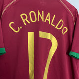 2006/08 PORTUGAL C.RONALDO #17 HOME SHIRT (XL) NIKE