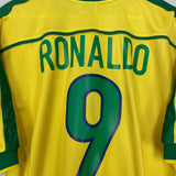 1998/00 BRAZIL RONALDO #9 HOME SHIRT (L) NIKE