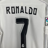 2015/16 REAL MADRID RONALDO #7 L/S HOME SHIRT (L) ADIDAS