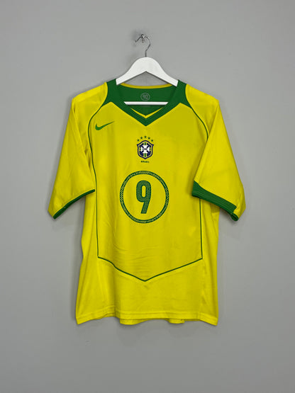 2004/06 BRAZIL RONALDO #9 HOME SHIRT (L) NIKE