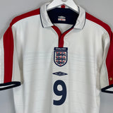 2003/05 ENGLAND ROONEY #9 HOME SHIRT (M) UMBRO