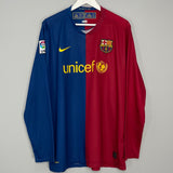 2008/10 BARCELONA MESSI #10 L/S HOME SHIRT (XL) NIKE