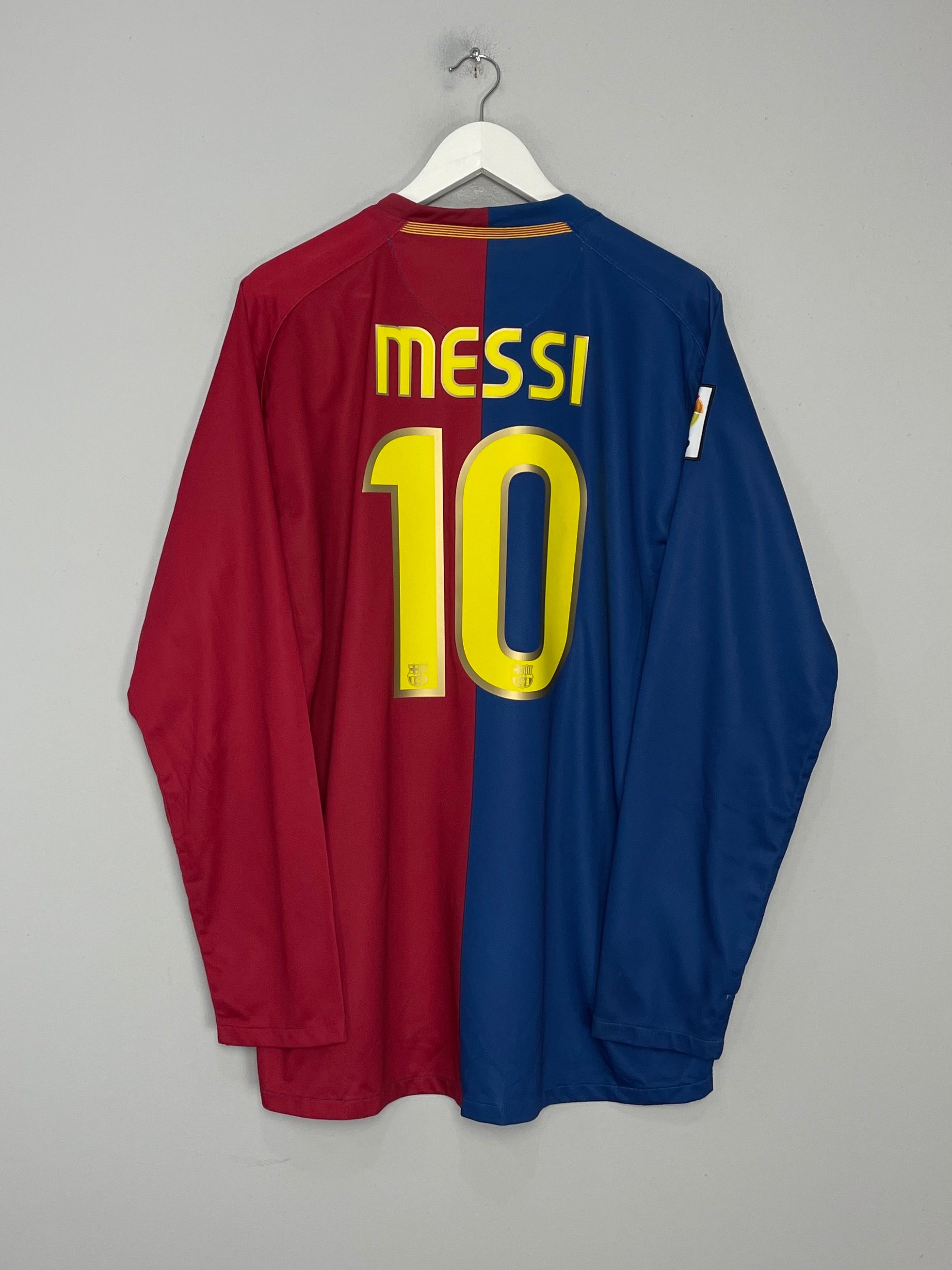 2008/10 BARCELONA MESSI #10 L/S HOME SHIRT (XL) NIKE