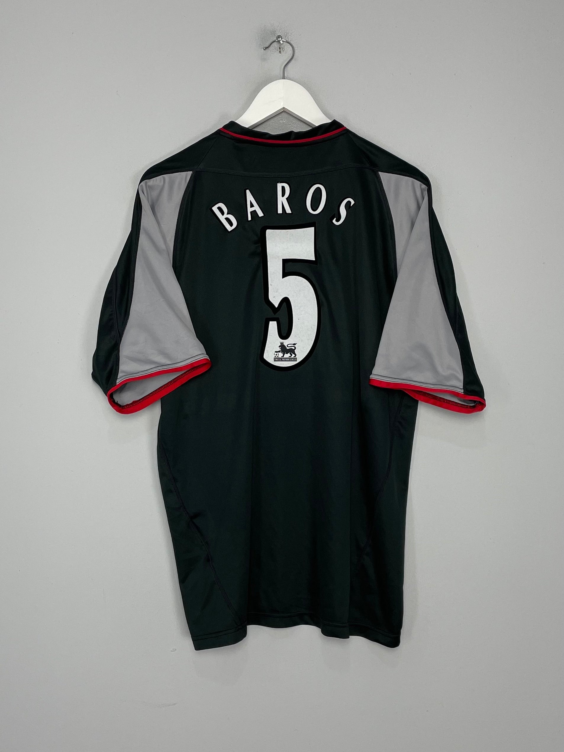 2002/04 LIVERPOOL BAROS #5 AWAY SHIRT (XL) REEBOK