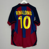 2003/04 BARCELONA RONALDINHO #80 HOME SHIRT (L) NIKE