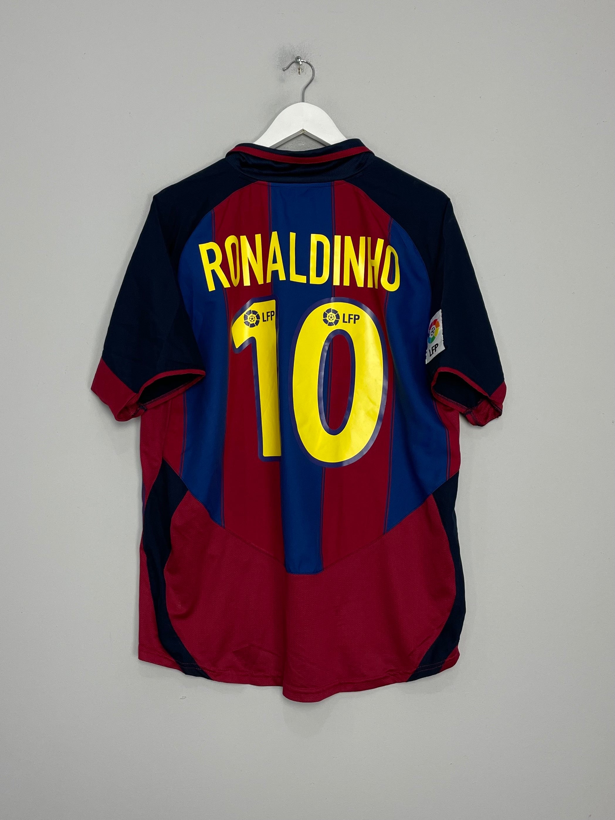 2003/04 BARCELONA RONALDINHO #80 HOME SHIRT (L) NIKE