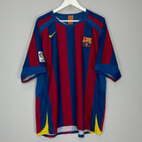 2005/06 BARCELONA RONALDINHO #10 HOME SHIRT (XL) NIKE