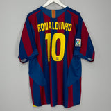 2005/06 BARCELONA RONALDINHO #10 HOME SHIRT (XL) NIKE