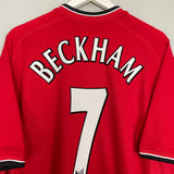 2000/02 MANCHESTER UNITED BECKHAM #7 HOME SHIRT (XL) UMBRO