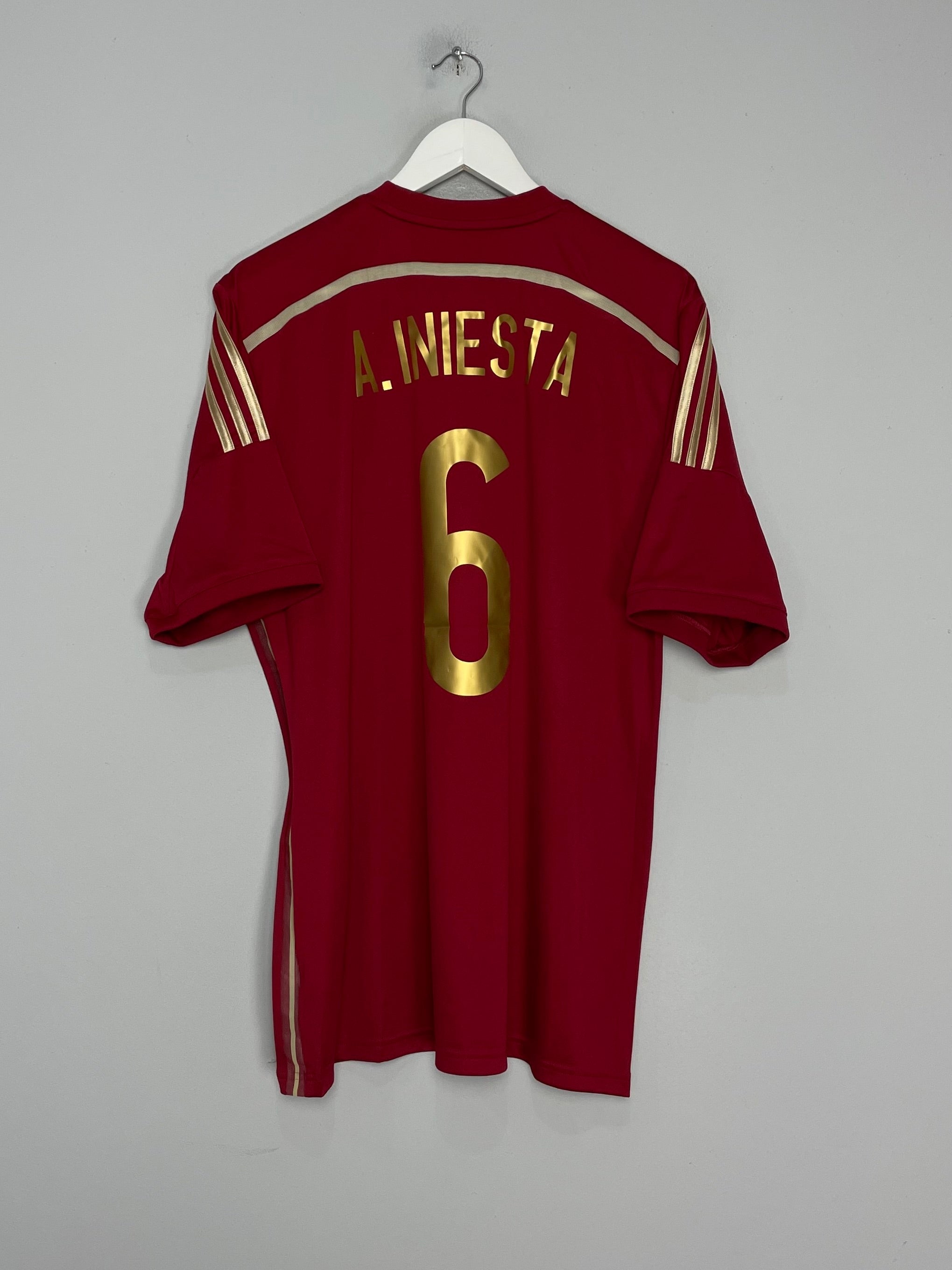 2013/15 SPAIN A.INIESTA #6 HOME SHIRT (XL) ADIDAS