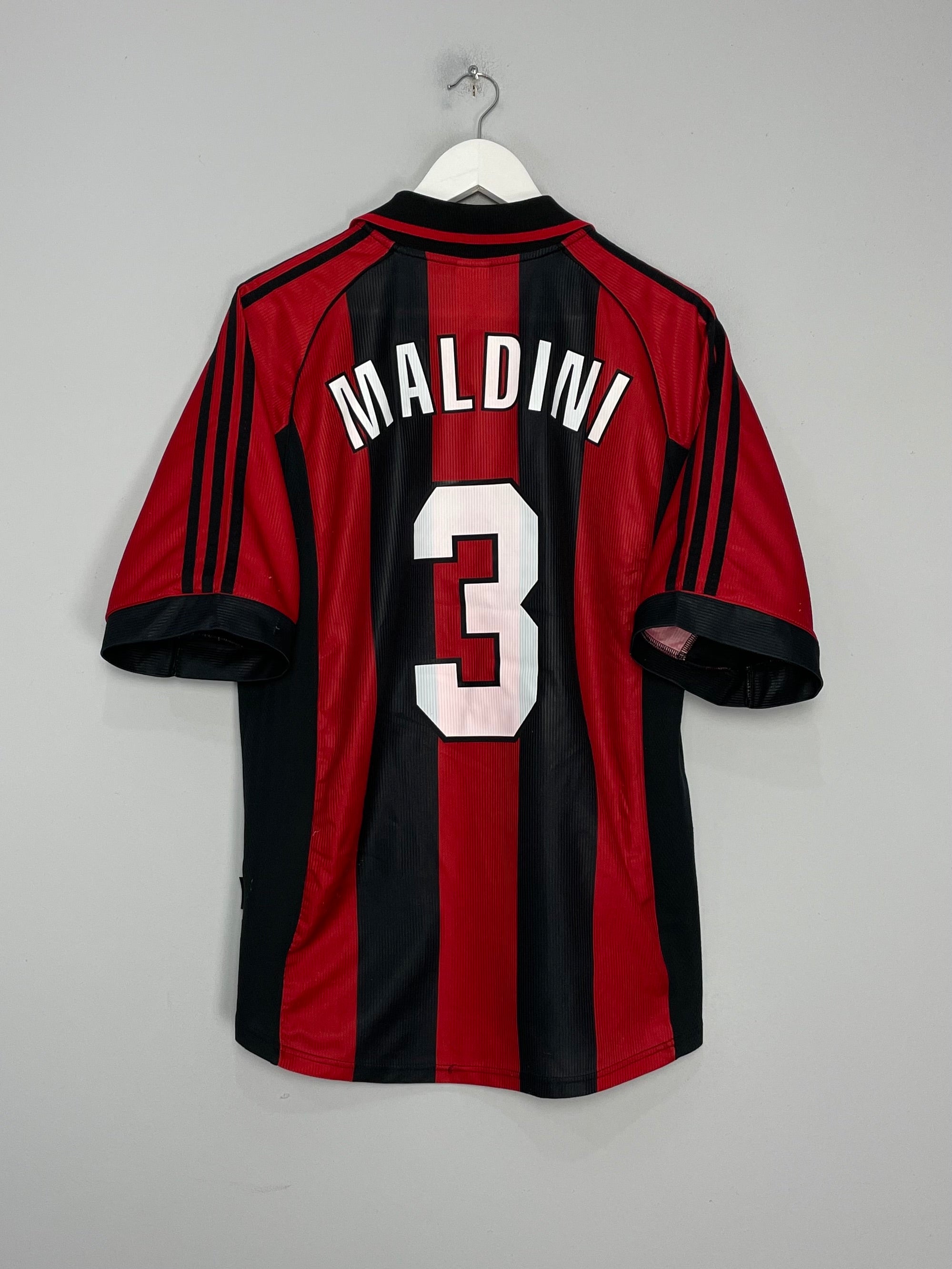 1998/00 AC MILAN MALDINI #3 HOME SHIRT (M) ADIDAS