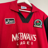 1995/96 BLACKBURN ROVERS SHEARER #9 AWAY SHIRT (XL) ASICS