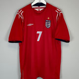 2004/06 ENGLAND BECKHAM #7 AWAY SHIRT (XL) UMBRO