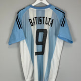 2002/04 ARGENTINA BATISTUTA #9 HOME SHIRT (L) ADIDAS