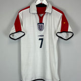 2003/05 ENGLAND BECKHAM #7 HOME SHIRT (M) UMBRO