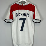 2003/05 ENGLAND BECKHAM #7 HOME SHIRT (M) UMBRO