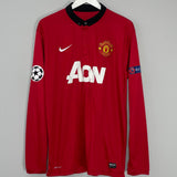 2013/14 MANCHESTER UNITED VIDIC #15 L/S C/L HOME SHIRT (XL) NIKE