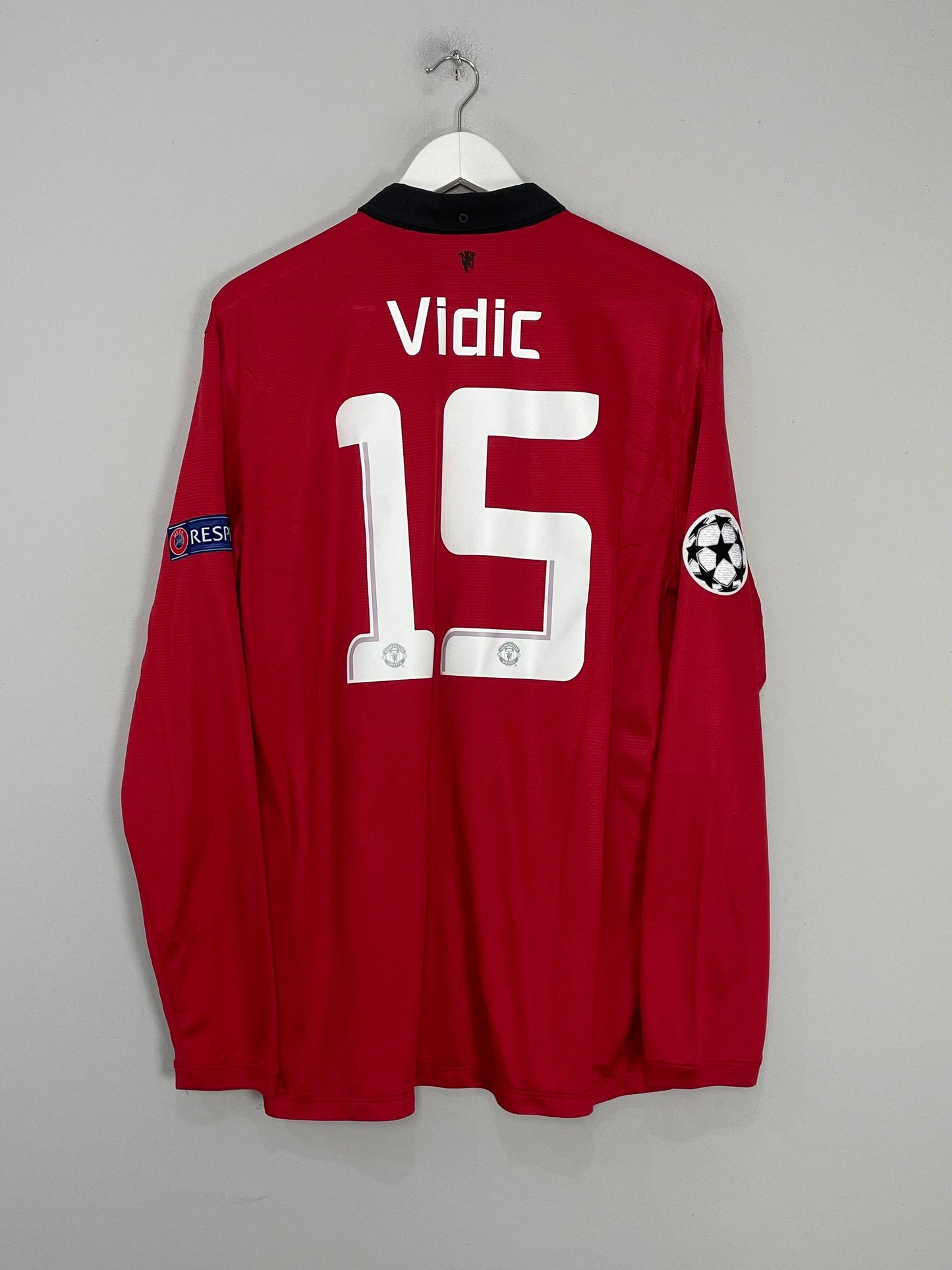 2013/14 MANCHESTER UNITED VIDIC #15 L/S C/L HOME SHIRT (XL) NIKE