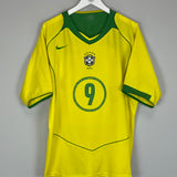 2004/06 BRAZIL RONALDO #9 HOME SHIRT (L) NIKE