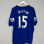 2010/11 EVERTON DISTIN #15 *MATCH ISSUE* HOME SHIRT (XL) LE COQ