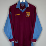 1997/99 WEST HAM L/S HOME SHIRT (M) PONY