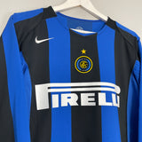 2004/05 INTER MILAN ADRIANO #10 L/S HOME SHIRT (M) NIKE