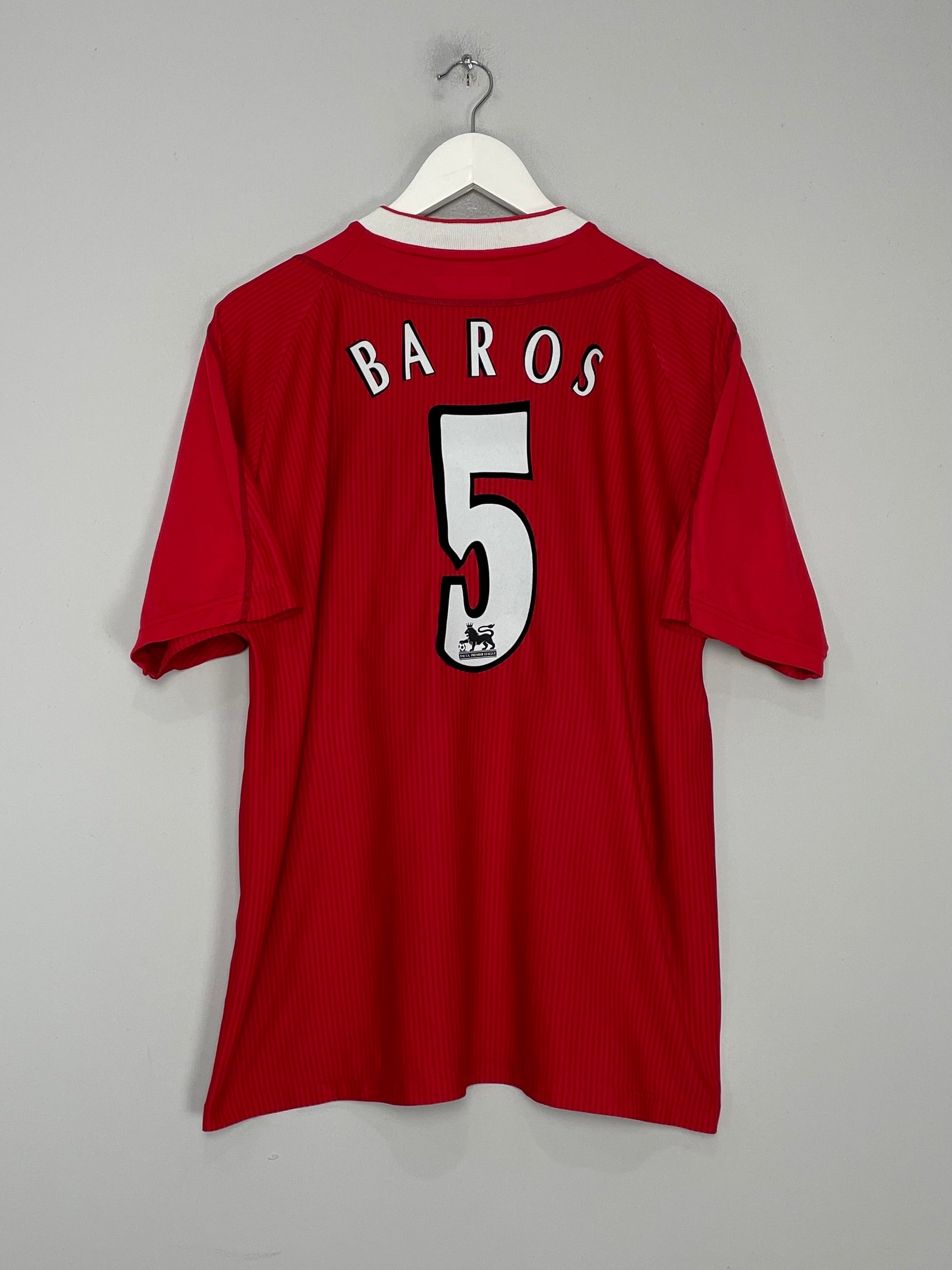 2002/03 LIVERPOOL BAROS #5 HOME SHIRT (L) REEBOK