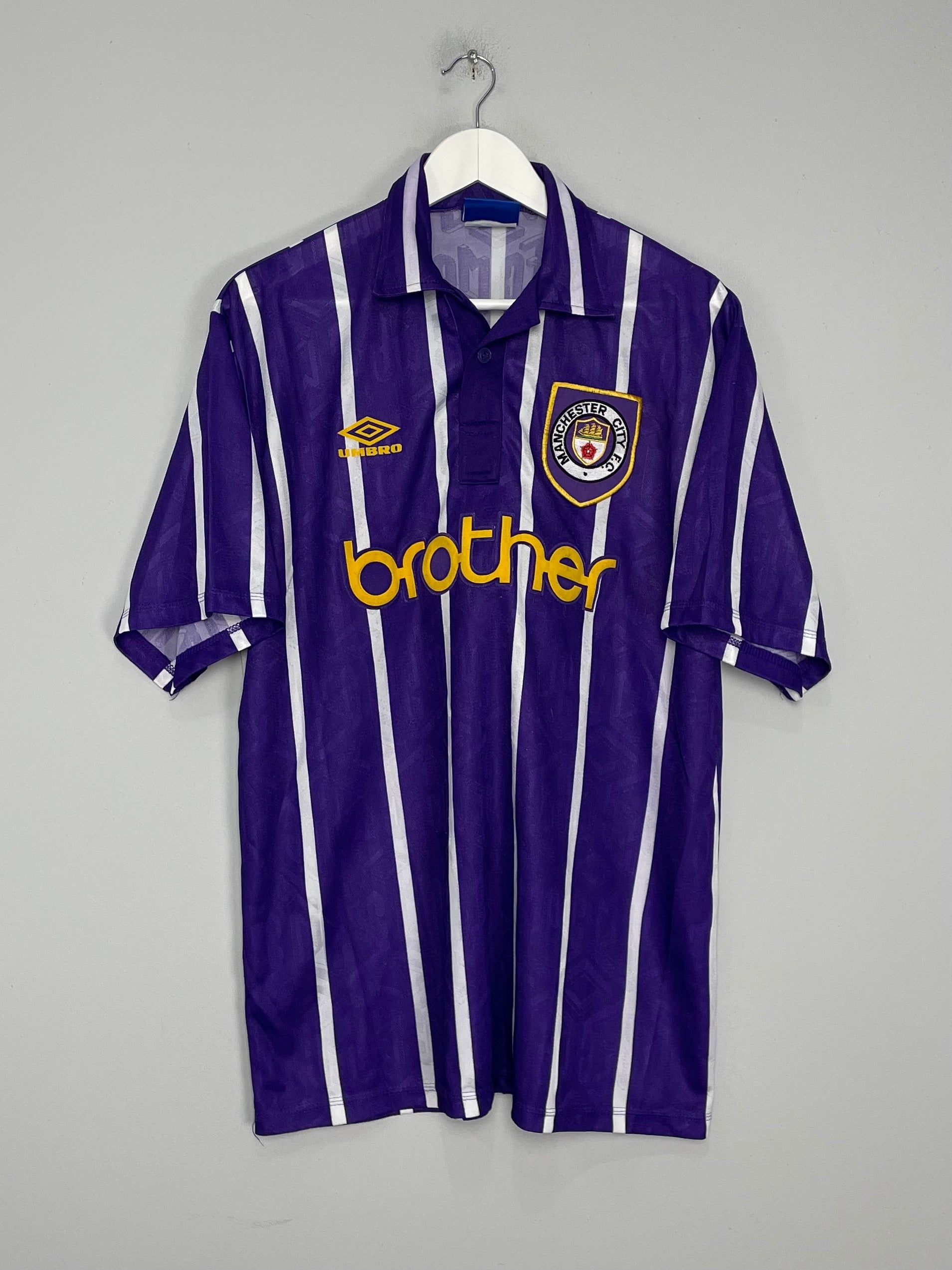 1992/94 MANCHESTER CITY AWAY SHIRT (XL) UMBRO