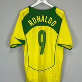 2004/06 BRAZIL RONALDO #9 HOME SHIRT (L) NIKE