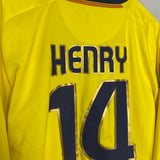 2008/10 BARCELONA HENRY #14 L/S AWAY SHIRT (XL) NIKE