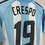 2002/04 ARGENTINA CRESPO #19 *PLAYER ISSUE* HOME SHIRT (M) ADIDAS