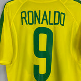 2002/04 BRAZIL RONALDO #9 HOME SHIRT (M) NIKE