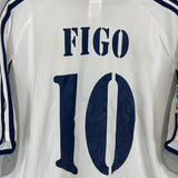 2000/01 REAL MADRID FIGO #10 HOME SHIRT (XL) ADIDAS