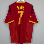 2002/04 SPAIN RAUL #7 HOME SHIRT (L) ADIDAS