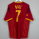 2002/04 SPAIN RAUL #7 HOME SHIRT (L) ADIDAS