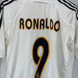 2004/05 REAL MADRID RONALDO #9 *PLAYER ISSUE* HOME SHIRT (L) ADIDAS