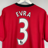 2009/10 MANCHESTER UNITED EVRA #3 HOME SHIRT (L) NIKE