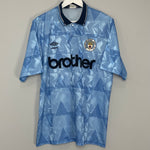 1989/91 MANCHESTER CITY HOME SHIRT (L) UMBRO