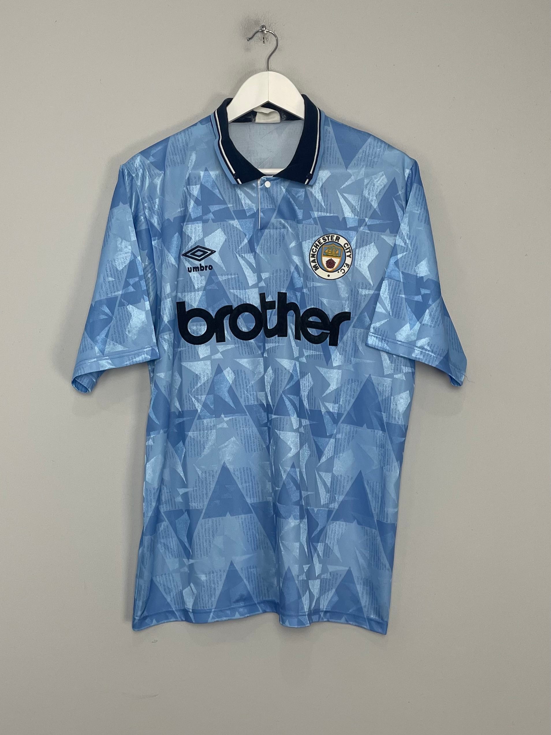 1989/91 MANCHESTER CITY HOME SHIRT (L) UMBRO