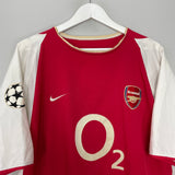 2002/04 ARSENAL BERGKAMP #10 C/L HOME SHIRT (XL) NIKE